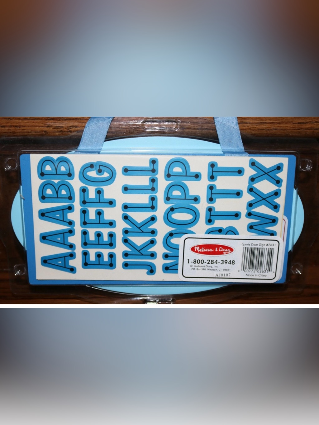 Melissa & Doug Personalized Sports Blue Door Sign - Nwt — image 4 of 4